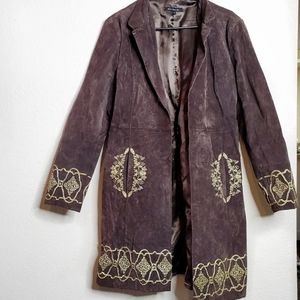 Heart, Moon, Star Brown Suede Jacket w/ Gold